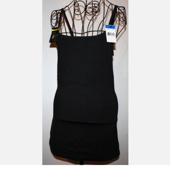 Maidenform Black Mini Dress Slip Briefer XL NWT Adjustable Straps Nylon Spandex - Picture 1 of 5